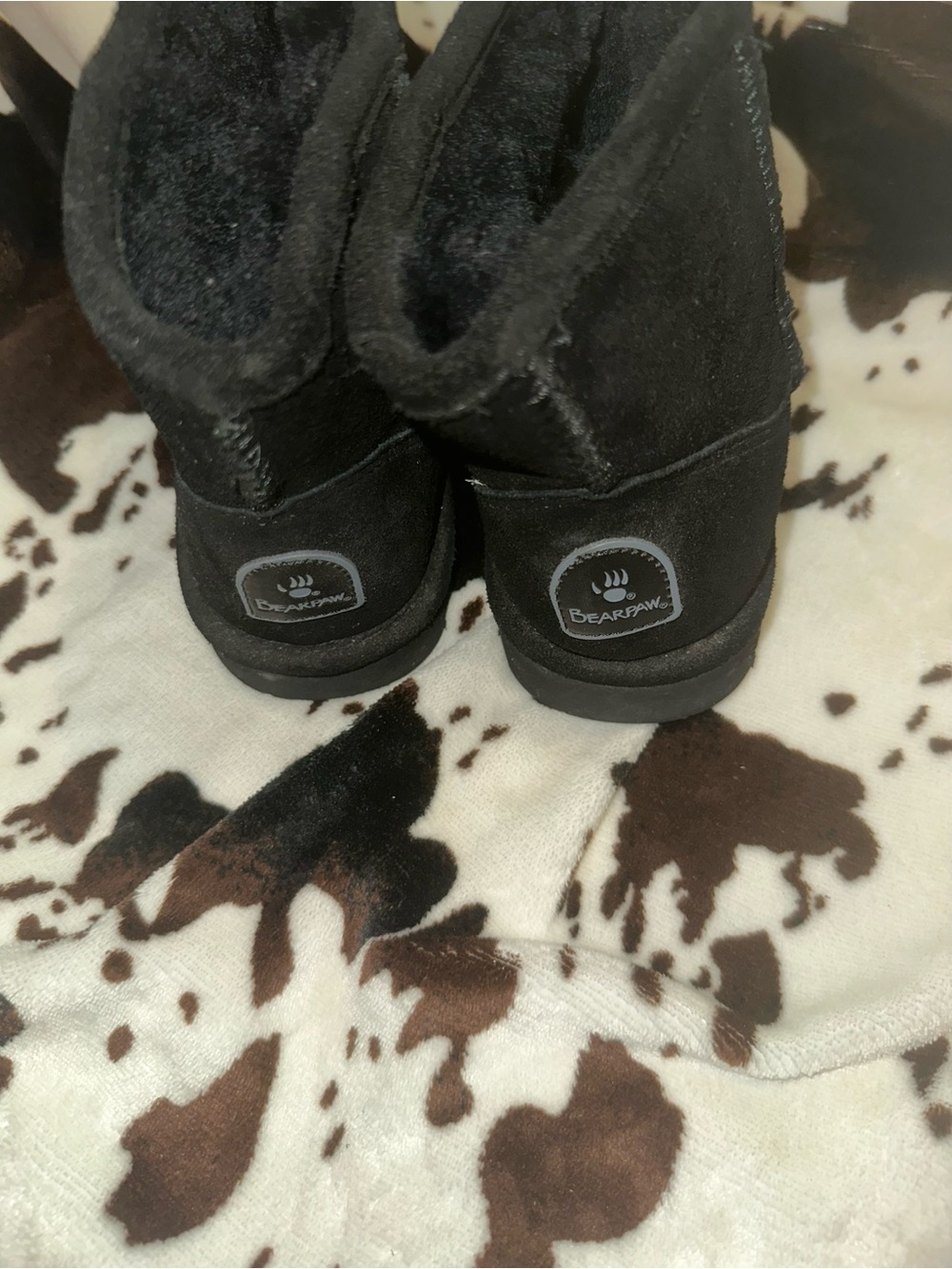 BearPaw Black Cozy Suede Ankle Boots
